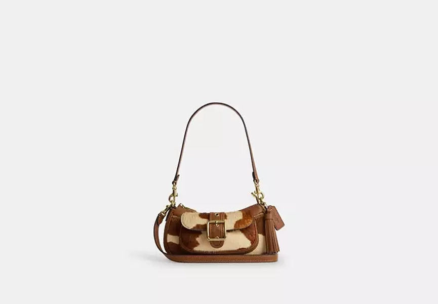 Ashton Mini Shoulder Bag In Haircalf With Cow Print
