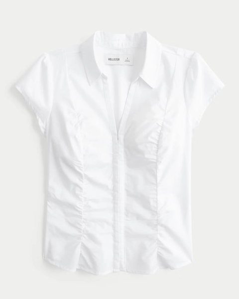 Short-Sleeve Ruched Shirt