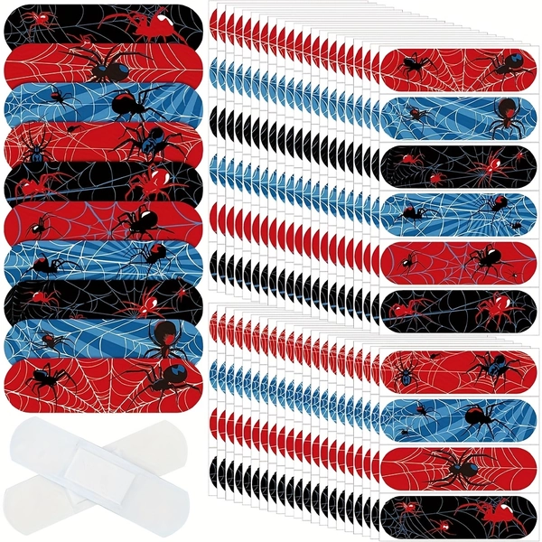 ⭐️Spider Element Bandages/20pcs, Colorful, Cute Cartoon Patterns, Flexible Adhesive, Breathable Knuckle Fingertip Stickers (Random Pattern)