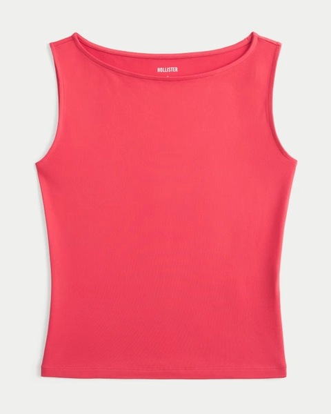 Soft Seamless Fabric Slash-Neck Tank