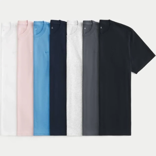 Hollister Men's Icon Crew T-Shirt 7-Pack