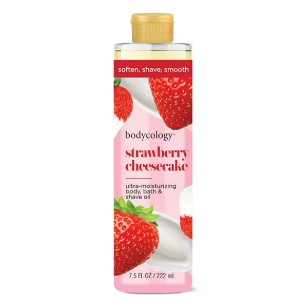 Bodycology Strawberry Cheesecake Ultra-Moisturizing Body, Bath & Shave Oil, 7.5 fl oz