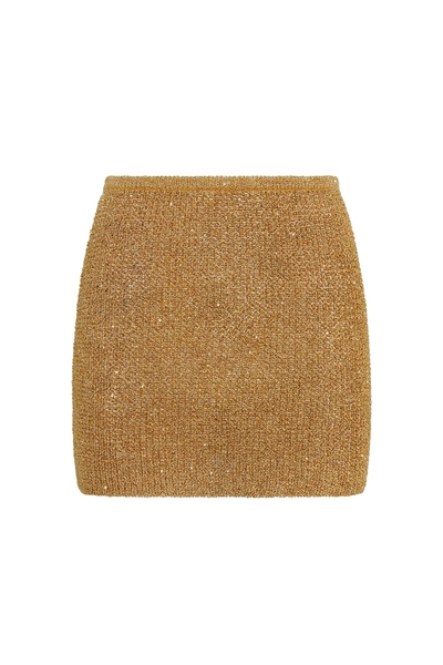 Cartagena Micro Skirt - Antique Gold Sequin Knit - Antique Gold Sequin / P