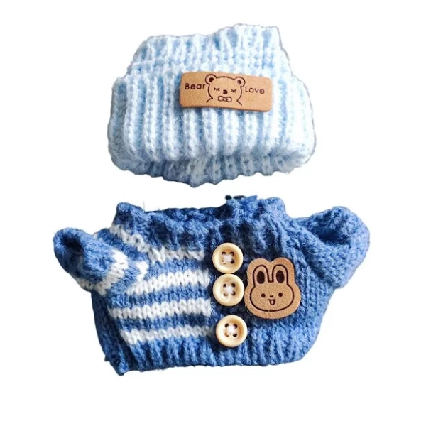 Labubu 3.0 Big into Energy Series Clothes Labubu Bear Sweater Flanged hat Set Combining fashion &