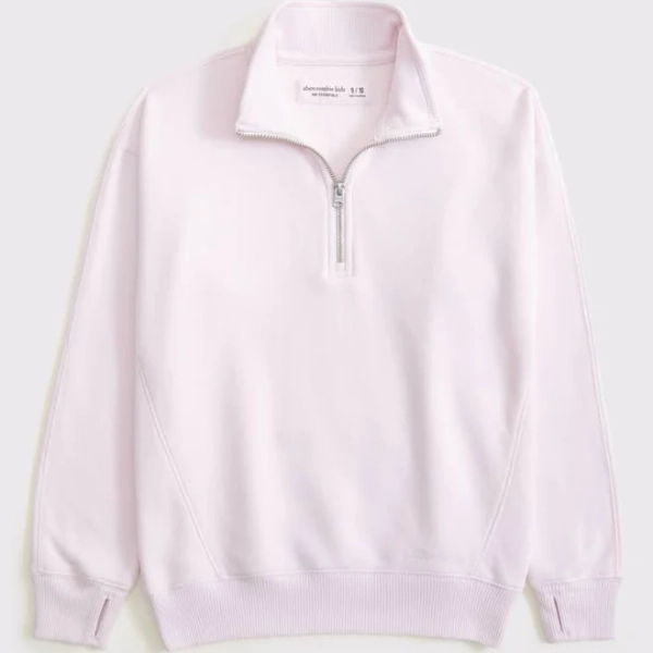 Abercrombie Kids Girls Essential Quarter-Zip Sweatshirt
