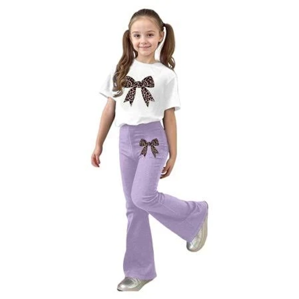 Girls' Casual Flare Pants Top