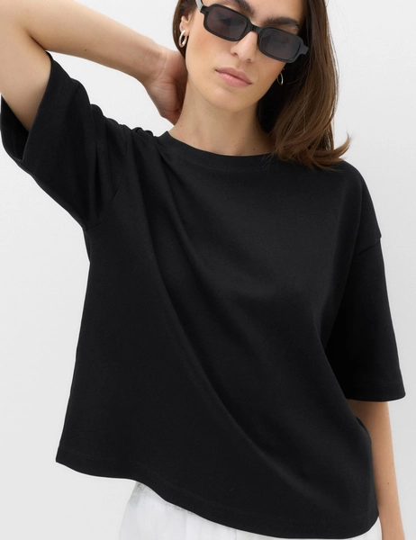 Pure Cotton Striped Boxy T-Shirt