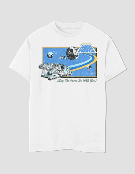 STAR WARS Vintage Falcon Unisex Kids Tee - WHITE