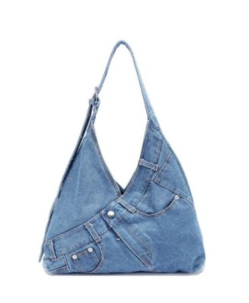 Women's Juno Hobo Bag Slouchy Shoulder Bag Washed Jean Patchwork Tote Casual Everyday Crossbody Soft Handbag