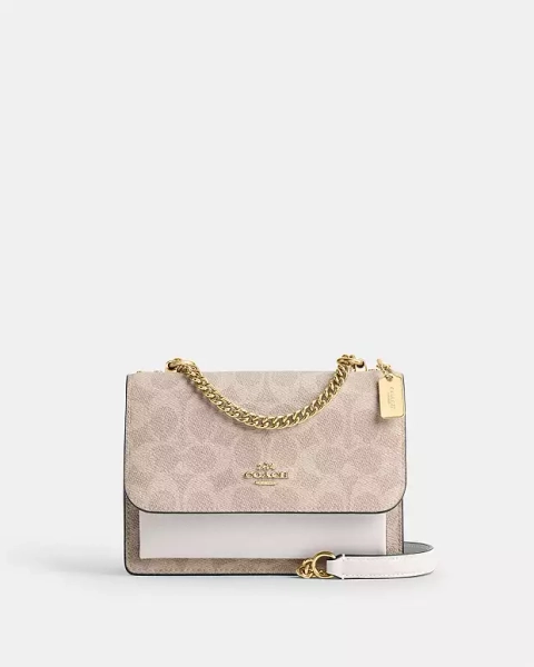 Gold/Sand/Chalk Mini Klare Crossbody Bag In Signature Canvas