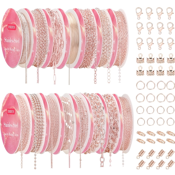 15Rolls Stainless Steel Silvery Metal Chain Is Suitable for Making Various Fashionable And Exquisite Bracelets, Necklaces And Other Accessories. It Is A Handmade Gift for Your Mother And Girlfriend And Is Ideal for Beginners In Handicrafts