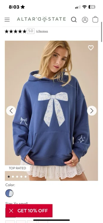 Floral Bow Graphic Hoodie