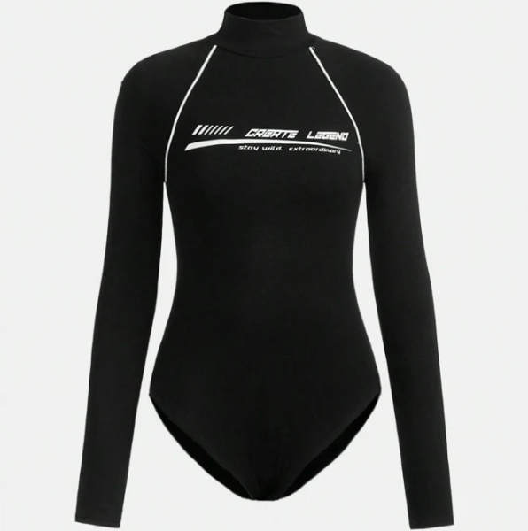 SHEIN Teenage Letter Bodysuit