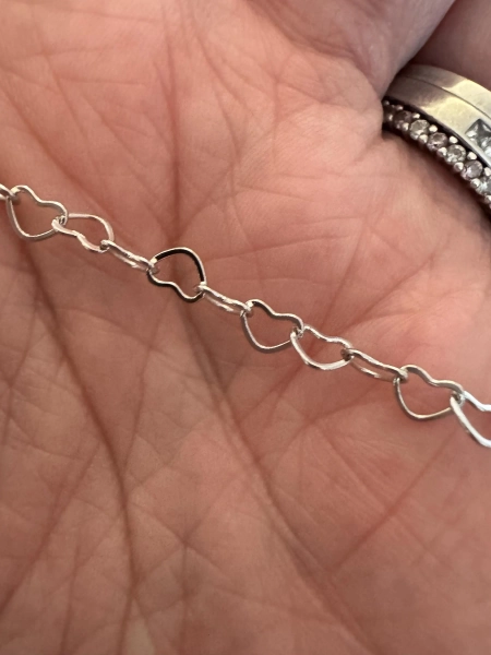 linked heart stainless steel collier