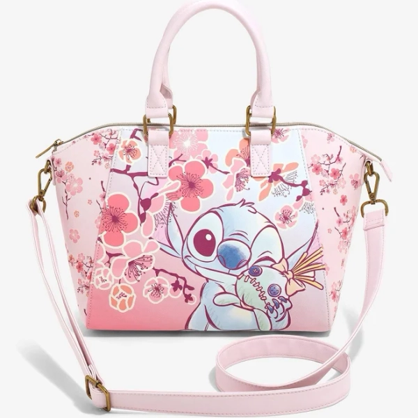 Loungefly Disney Stitch Cherry Blossoms Satchel Bag