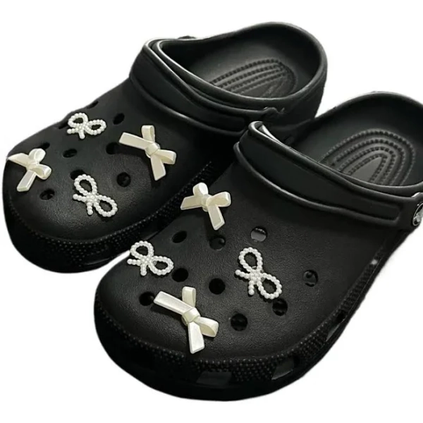 Cute Cartoon Bow DIY Hole Shoes Charms