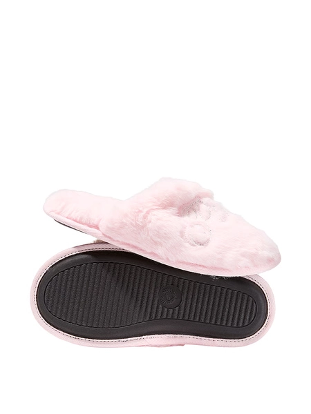 Faux-Fur Closed-Toe Slippers