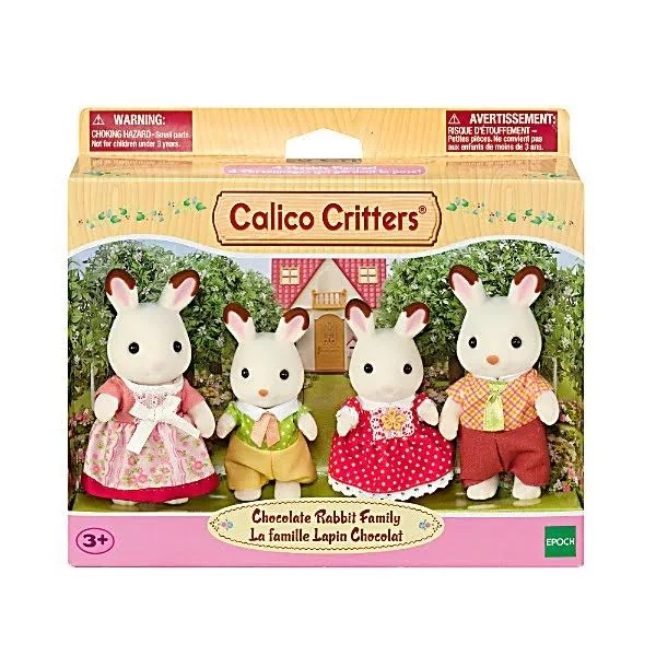 Calico Critters Chocolate Rabbit Family