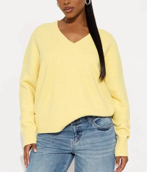 Fashion Nova Kaitlyn V Neck Sweater