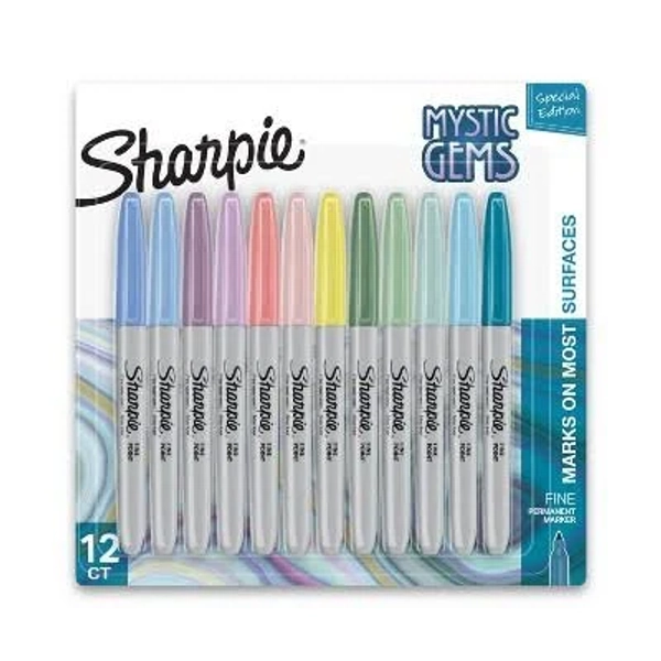 Sharpie Mystic Gems Set 12 Permanent Markers Fine tip