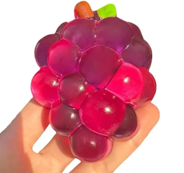 Cozy Squishy Handmade Grape Squeeze Toy Simulated Fruit Stress Relief Slow Rebound Sensory Fidget Toy for Anxiety and Focus Gift