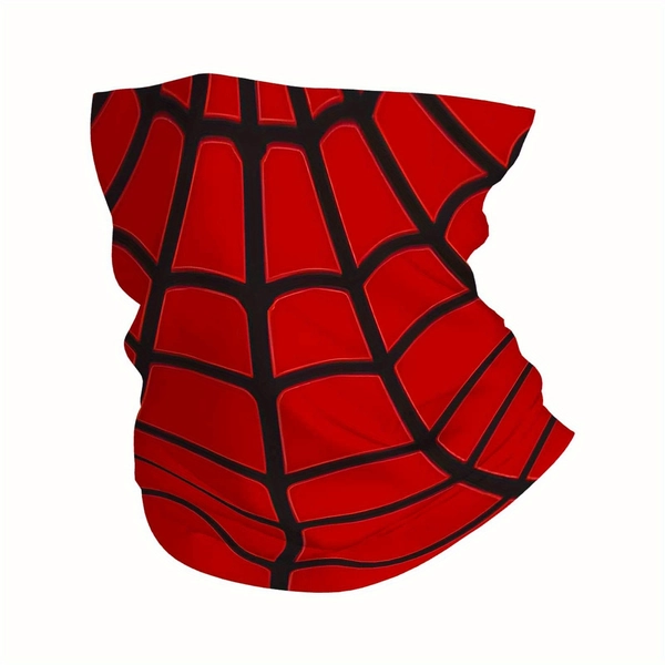 Spider Web Pattern, Red Background, Black Lines Multi-Functional Printed Scarf for Men And Women, Unsix Mask Neck Mask, Holiday Events Gifts for Friends And Family, Suitable for Outdoor And Headscarves, Family Gatherings