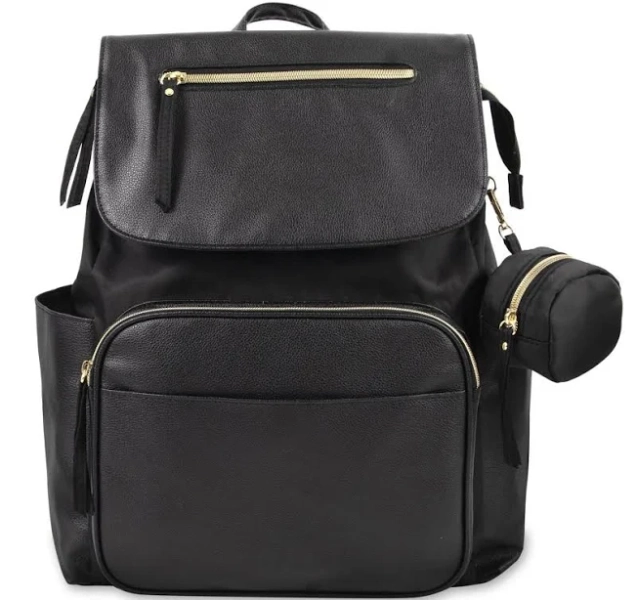 Baby Essentials Vegan Leather Multi-Pocket Diaper Bag