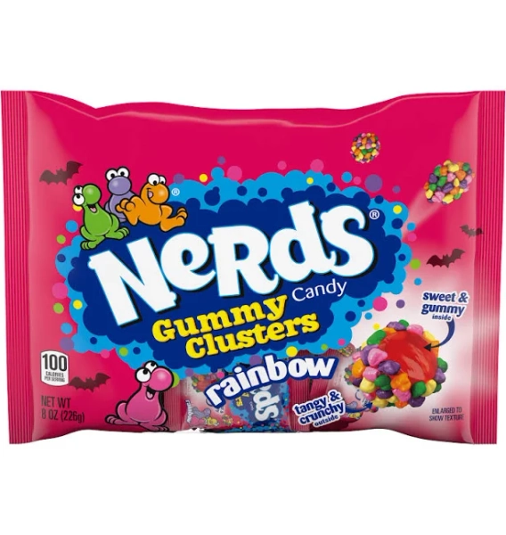 Nerds Gummy Clusters Rainbow Halloween Trick-or-Treat Candy