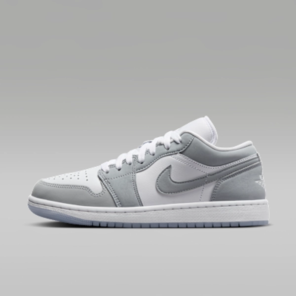 Air Jordan 1 Low Damenschuh - Weiß/Aluminum/Wolf Grey - Size 5