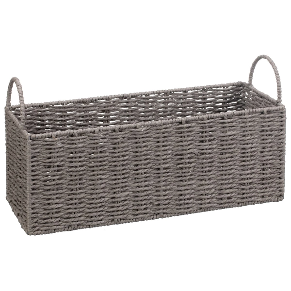 Rectangle Woven Storage Basket - Grey