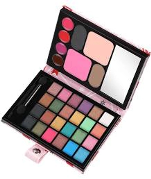 All in One Makeup Kit for Women Full Kit - 24 Eyeshadow, 4 Lipsticks, 1 Blushers, 1 Powder, 2 Eyebrow Powder, 1 Mirror, 1 Double Ended Brush, Makeup 
