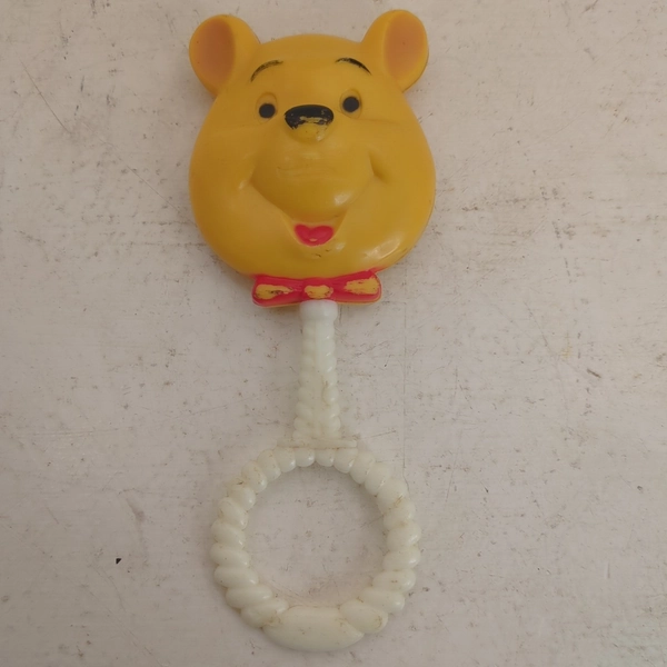Vintage 1980s Winnie the Pooh Plastic Baby Rattle Sears Roebuck Walt Disney
