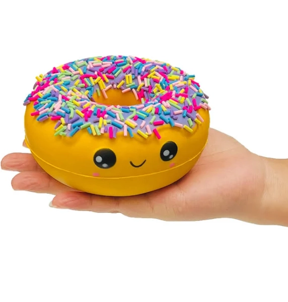 Funnysquee Rainbow Donut Squishy Toy - Small PU Foam Stress Relief