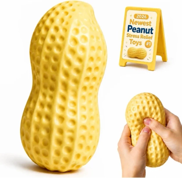 Crunchy Peanut Squishy Asmr Bead Filled, Crunchy Peanut Squishies | Slow Rising Squeeze Realistic Food Stress Ball Rebound Calming Desk Decor Favor