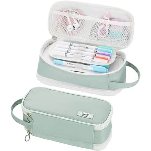 Big Pencil Case with Zipper, Pencil Pouch, Handle Organizer, Pencil Bag, Aesthetic