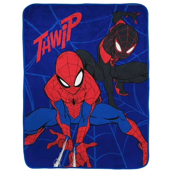 Spider-Man Kids Throw Blanket, 46 x 60, Microfiber, Blue, Marvel