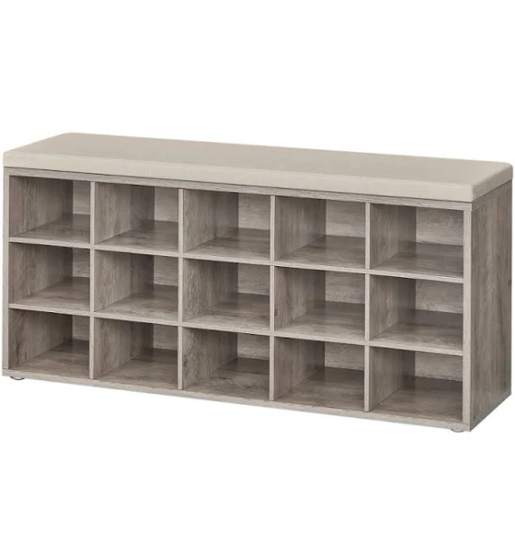 Jurina 15 Pair Shoe Storage Bench Loon Peak Finish