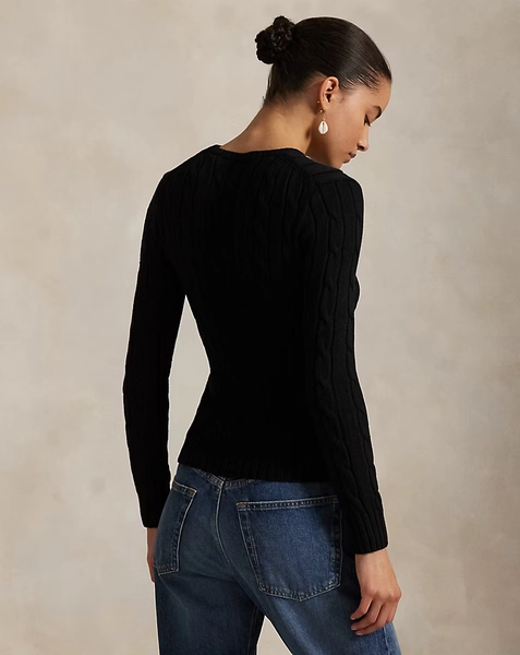 Cable-Knit Cotton Crewneck Sweater