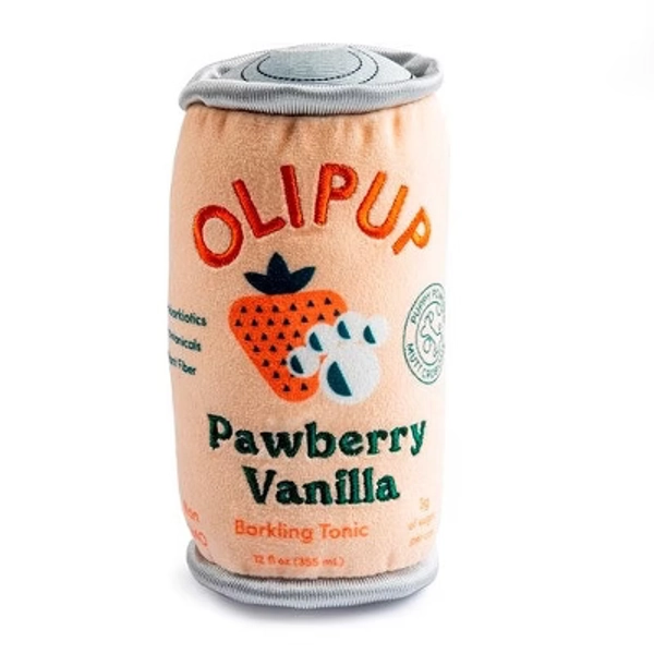 Haute Diggity Dog Olipup Pawberry Vanilla Plush Dog Toy with Squeaker