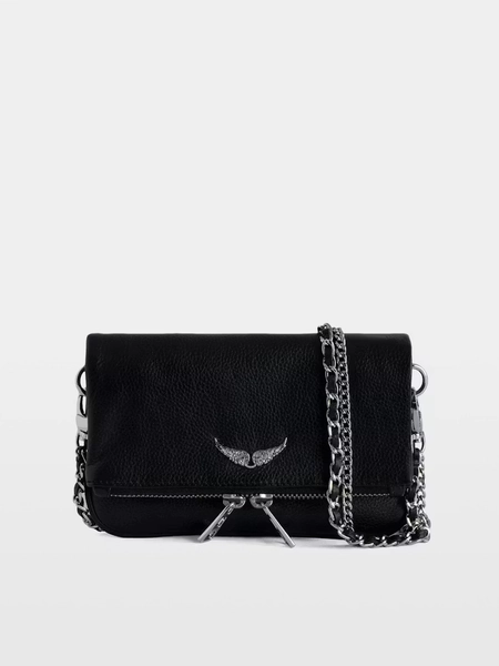 Elegante Pochette Rock Nano in Pelle Nera