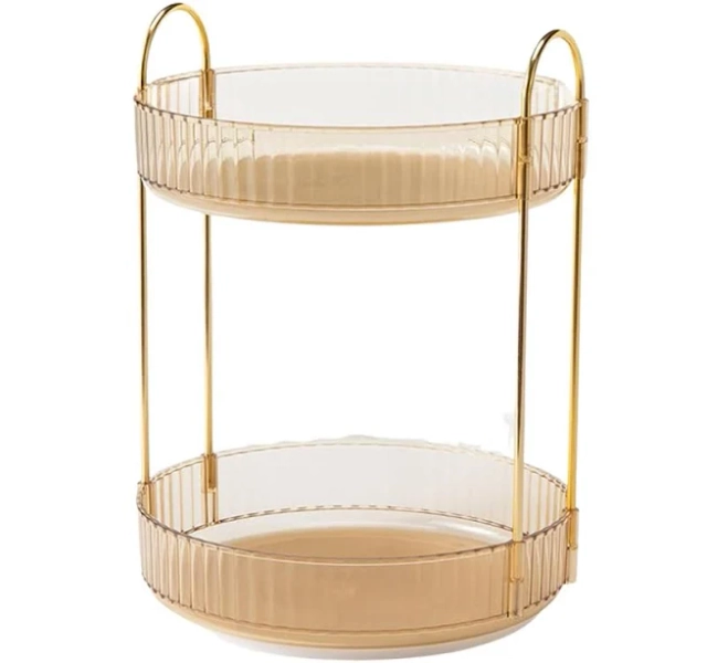 Brayden Studio 2 Tier Rotating Makeup Organizer