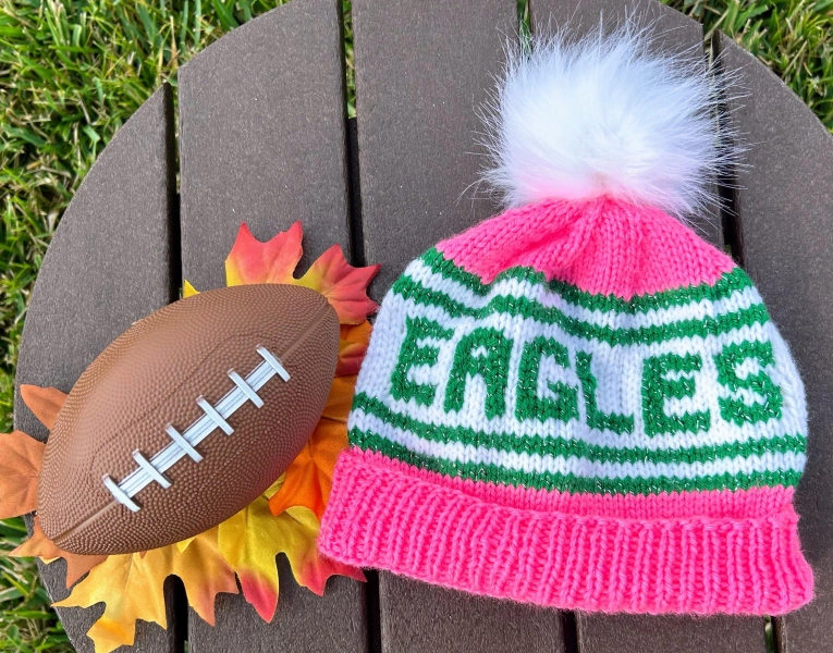 Pink Eagles knitted hat