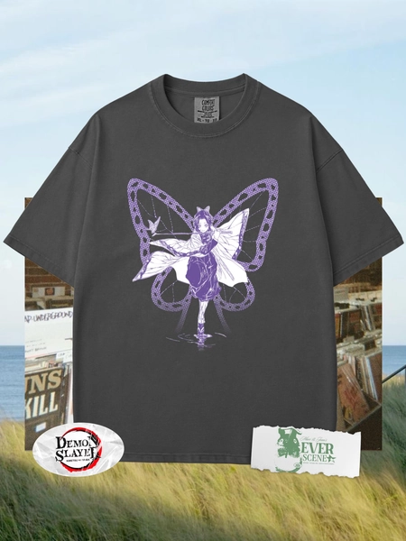 Kocho Shinobu Butterfly Shirt Comfort Colors, Demon Slayer Retro Character T-Shirt, Kimetsu No Yaiba Tee, Gift for Anime Lovers, Hashira