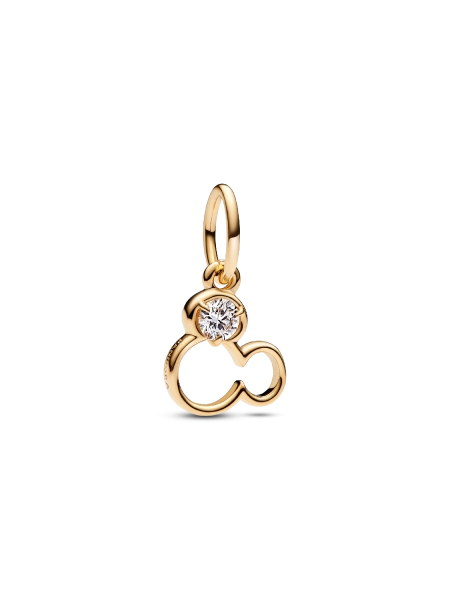 Disney Mickey Mouse Silhouette Lab-Grown Diamond Dangle Charm