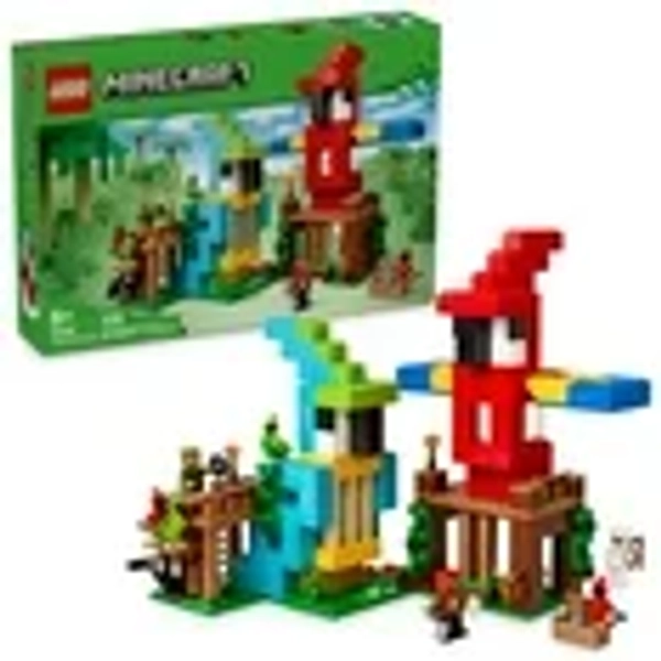 LEGO Minecraft The Parrot Houses Building Toy for Boys and Girls 8+ - Minecraft Video Game Kids Toy - Includes Jungle Ranger and Parrot Handler Minifigures and Accessories - 21282, LEGO The Parrot Houses 21282