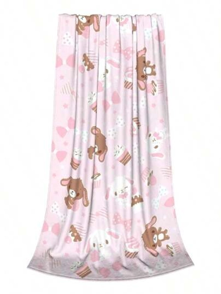 Cartoon Sugarbunnies Blankets Coral Fleece Plush All Season Sugar Rabbit Multi-Function Throw Blanket For Bedding Bedding Throws_1