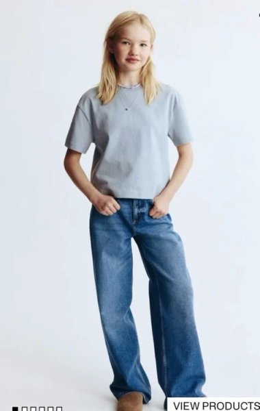 Wide Leg Jeans - Light denim blue