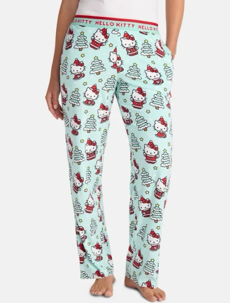 Hello Kitty Women's Christmas Print Velour Sleep Pants