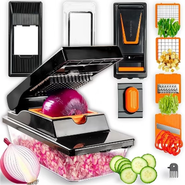 Nutrislicer XL Vegetable Chopper Mandoline Slicer 4 Blades and Container Food Chopper Slicer