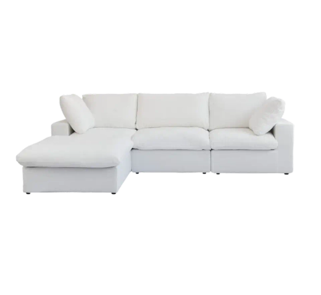 Sky Cloud 4-Seater 120-Inch L-Shaped Sectional Sofa with Ottoman | Atunus Home